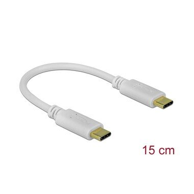 DeLock, Delock USB-C® Kabel USB-C® Stecker, USB-C® Stecker 0.15 m Weiß 85357