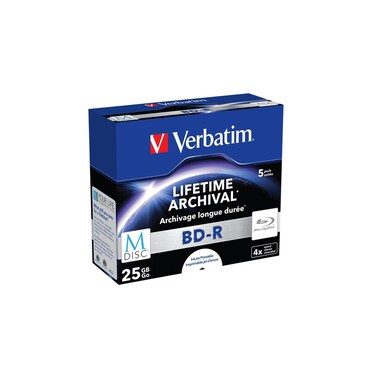 Verbatim, VERBATIM BD-R Jewel 25GB 43823 M-Disc IJ print. 5 Pcs