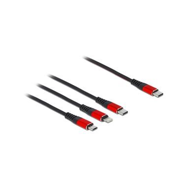 DeLock, Delock USB-Ladekabel USB 2.0 USB-C® Stecker, USB-C® Stecker, USB-Micro-B Stecker, Apple Lightning Stecker 0.30 m