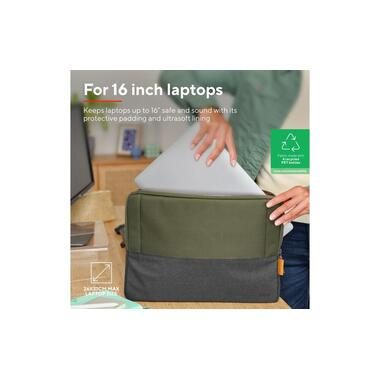 Trust Computer, Trust Computer - Lisboa 16in Laptop Sleeve Green, Grün, 4X180CM