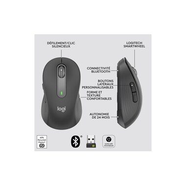 Logitech, Logitech - Signature M650 Maus rechts RF Wireless + Bluetooth Optisch 2000 DPI
