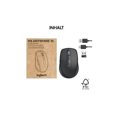 Logitech, Logitech Maus "Maus MX Anywhere 3s for Business Graphite" kabellos