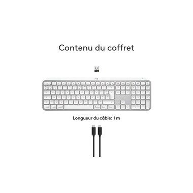 Logitech, Logitech MX Keys S for Mac - PALE GREY - CH Kabellose Tastatur 920-011628 – Tastatur/Keyboard – space grau