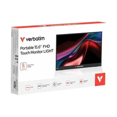 Verbatim, Verbatim LIGHT Touchscreen-Monitor EEK A (A - G) 39.6 cm (15.6 Zoll) 16:9 10 ms