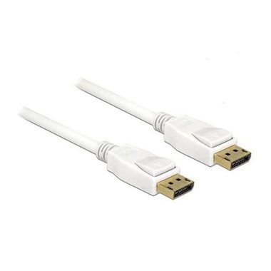 DeLock, Delock DisplayPort Anschlusskabel DisplayPort Stecker, DisplayPort Stecker 2.00 m Weiß 84877 vergoldete Steckkontakte