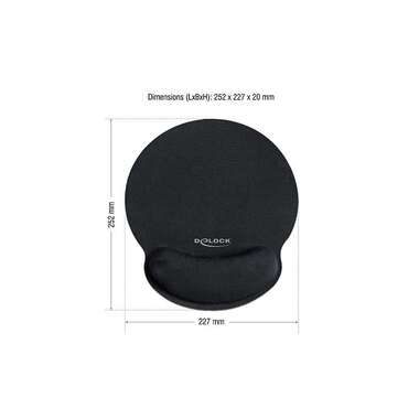 DeLock, Delock 12559 Mauspad mit Handballenauflage Schwarz