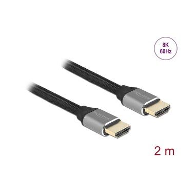 Delock Kabel 8K 60Hz HDMI - HDMI, 2 m, Grau