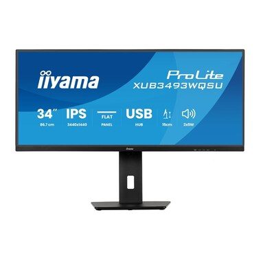 Iiyama, Iiyama XUB3493WQSU-B6 LCD-Monitor EEK F (A - G) 86.4 cm (34 Zoll) 3440 x 1440 Pixel 21:9 1 ms HDMI®, DisplayPort,