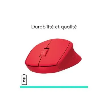 Logitech, Logitech M330 Silent Plus Maus Funk Optisch Rot 3 Tasten 1000 dpi