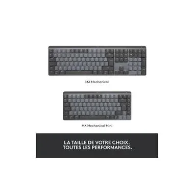 Logitech, Logitech - MX Mini Mechanical Tastatur RF Wireless + Bluetooth QWERTZ Schweiz Graphit, Grau