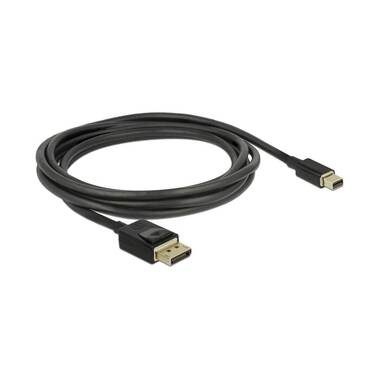DeLock, Delock Mini-DisplayPort / DisplayPort Anschlusskabel Mini DisplayPort Stecker, DisplayPort Stecker 2 m Schwarz 84928