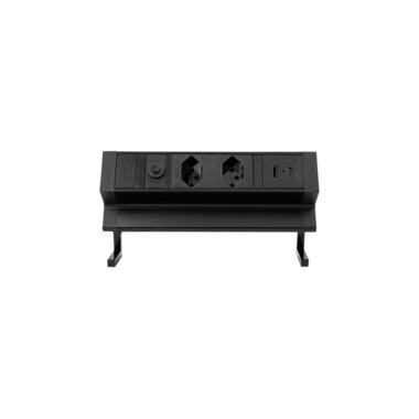 STEFFEN, Steffen Tischsteckdosenleiste Alu Desk 50 00084 | 2 Steckplätze | T13