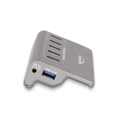 DeLock, Delock 64182 USB-Hub 4+1 Port USB-A, DC-Buchse 3.5 mm USB 3.2 Gen2 10 GBit/s Grau 64182
