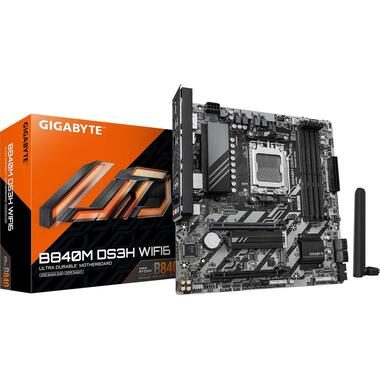 Gigabyte, Gigabyte B840M DS3H WF6 Mainboard Sockel (PC) AMD® AM5 Formfaktor (Details) Micro-ATX Mainboard-Chipsatz AMD® B840