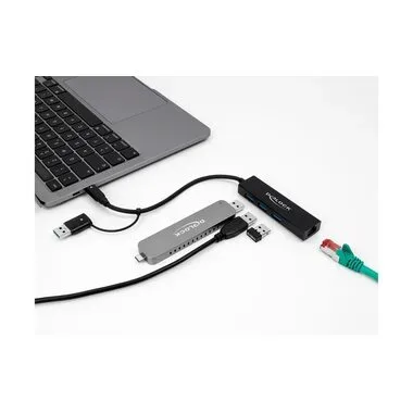 Delock USB-Hub 3.0 Typ-C + LAN