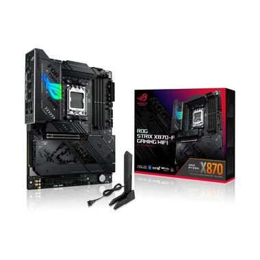 ASUS, Asus ASUS ROG STRIX X870-F Gaming WIFI (AM5) Mainboard Sockel (PC) AMD® AM5 Formfaktor (Details) ATX Mainboard-Chipsatz