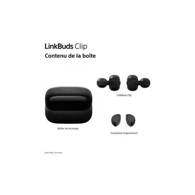 Sony, Sony Open-Ear-Kopfhörer "LinkBuds Clip WF-LC900" Bluetooth Rauschunterdrückung  True Wireless  integrierte Steuerung für Anrufe und Musik Open Ear Clip On Design, 10 Band EQ, KI Anruf, IPX4-Spritzwasserschutz