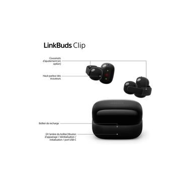 Sony, Sony Open-Ear-Kopfhörer "LinkBuds Clip WF-LC900" Bluetooth Rauschunterdrückung  True Wireless  integrierte Steuerung für Anrufe und Musik Open Ear Clip On Design, 10 Band EQ, KI Anruf, IPX4-Spritzwasserschutz