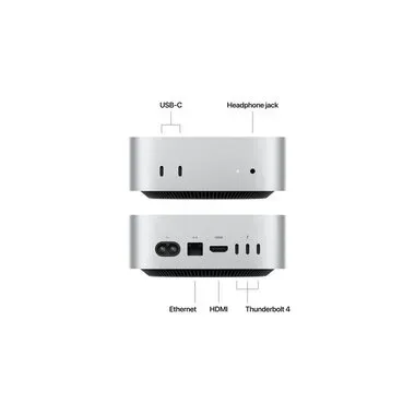 Apple, Apple Mac Mini 2024 [M4 Chip, 16, 512 GB SSD, 10-Core GPU, MU9E3SM/A] – Mac mini/Mac Studio – silber
