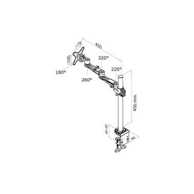 Newstar, NewStar FPMA-D935 1fach Monitor-Tischhalterung 25,4 cm (10) - 76,2 cm (30) Neigbar+Schwenkbar, Rotierbar