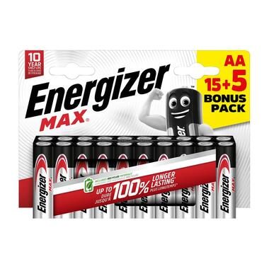 Energizer, ENERGIZER Batterie Max E301534900 AA/LR06 15 + 5 Stk.