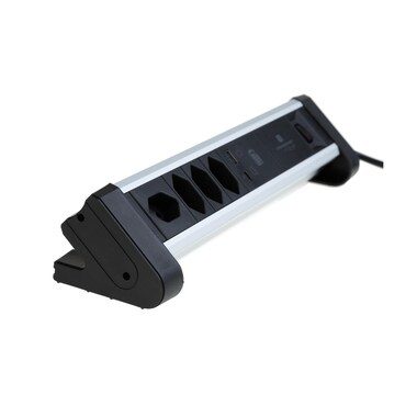 S-Electro, S-ELECTRO Tischsteckdosenleiste Alu 85.835.4AL USB C/A