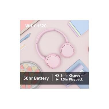 Sony, Sony On-Ear-Kopfhörer "WHCH520" Bluetooth Freisprechfunktion  Rauschunterdrückung  Sprachsteuerung  kompatibel mit Siri 200 Std. Max. Akkulaufzeit (Standby)