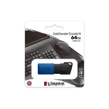 Kingston -  DataTraveler Exodia M 64 GB USB 3.2 Flash-Laufwerk, Blau, 64 GB