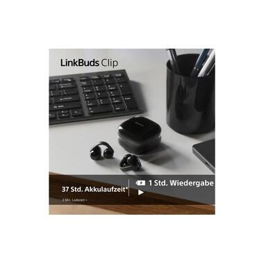 Sony, Sony Open-Ear-Kopfhörer "LinkBuds Clip WF-LC900" Bluetooth Rauschunterdrückung  True Wireless  integrierte Steuerung für Anrufe und Musik Open Ear Clip On Design, 10 Band EQ, KI Anruf, IPX4-Spritzwasserschutz