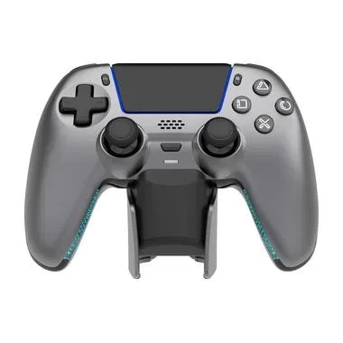 DELTACO, DELTACO PS5 GAM-199 Wireless (+ Ladestation) Controller Stahlgrau für PlayStation 5, Android, iOS, PC