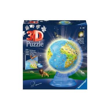 Ravensburger Verlag GmbH, 3D Puzzle Ravensburger Kinderglobus mit Licht 180 Teile