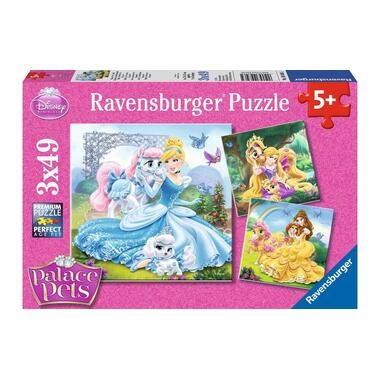 Ravensburger Verlag GmbH, Puzzle Ravensburger Palace Pets - Belle, Cinderella und Rapunzel 3 X 49 Teile