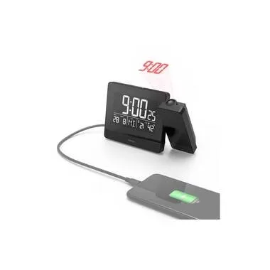 Hama, HAMA 186332 Plus Charge Projektionswecker, Schwarz