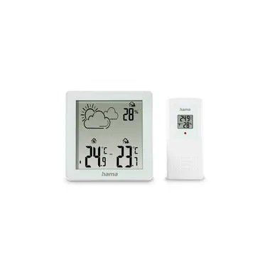 Hama, hama 00222234 Wetterstation Zakynthos, Thermometer, Hygrometer, mit Außensensor, Weiß