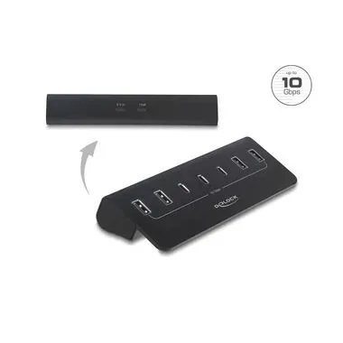 Delock USB Hub 10 Gbps, 3 USB Type-C, 4 USB Typ-A, Metall