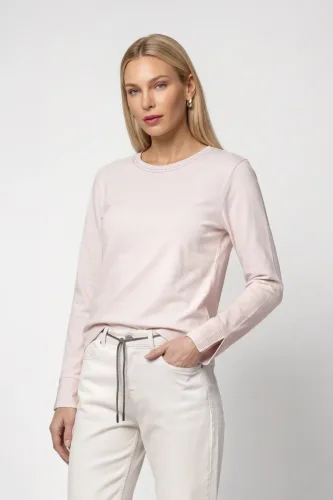 monari, Monari Langarmshirt "Shirt Basic Schmuck" Regular fit mit Rundhalsausschnitt