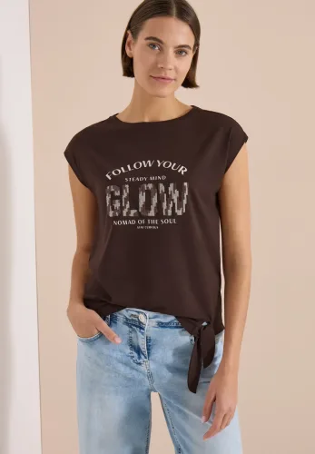 cecil, Dropped Shoulder Shirt mit Knotendetail
