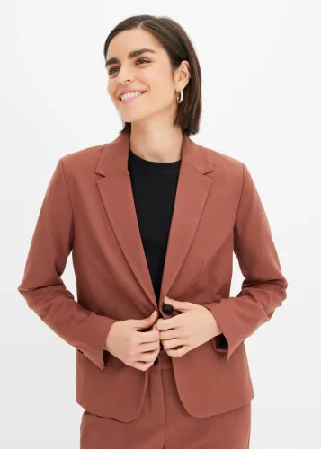 bonprix, bonprix Blazer mit Paspeltaschenbraun 40Damen