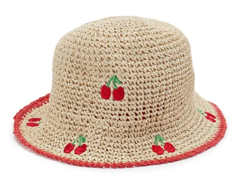 Lscn By Lascana, LSCN by LASCANA Strohhut "Sonnenhut, Sommerhut, Kopfbedeckung, Hut" mit modischer Cherry Stickerei
