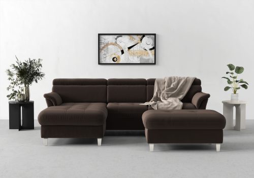 SIT&MORE, sit&more Ecksofa, inklusive Kopfteilverstellung, wahlweise mit Bettfunktion und Bettkasten