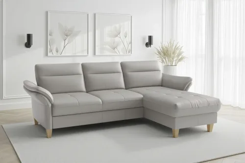 Sit & More, sit&more Ecksofa "Pamela L-Form, Leder, B: 218 und 230 cm" optional Armteilverstellung, Bettfunktion & Bettkasten