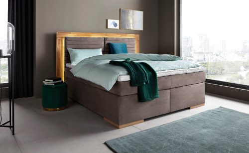 home affaire, Home affaire Boxspringbett "Cup" mit LED-Beleuchtung, Massivholzrahmen und Topper, in 2 Härtegraden