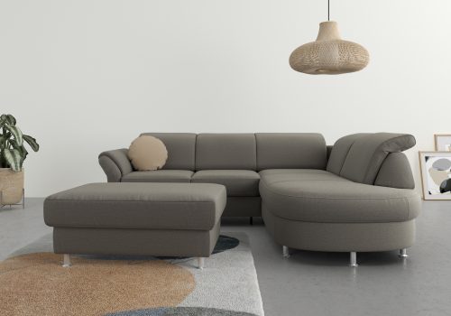 SIT&MORE, sit&more Ecksofa, wahlweise mit Bettfunktion, Bettkasten und Kopf- und Armteilverstellung
