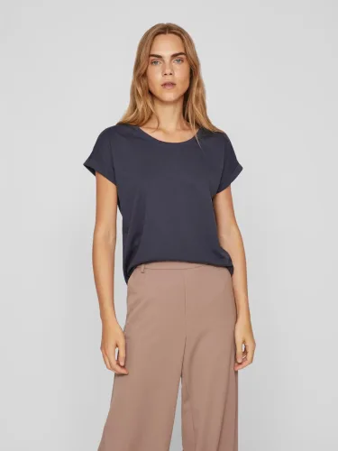 VILA, Vila Rundhalsshirt "VIDREAMERS NEW PURE T-SHIRT/SU-NOOS" Baumwollmischung, regular fit