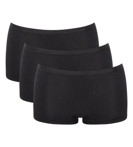 Sloggi - Slip  3er Pack Bequem sitzend-GO Daily Cotton Short 3P, S, Schwarz