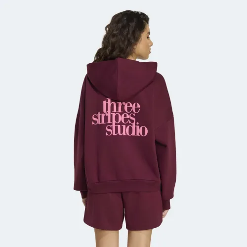 Adidas Sportswear, adidas Sportswear Sweatshirt "W 3SS FL HD2", Print - Hoodie, lockere Passform