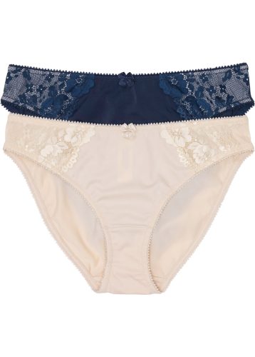 bonprix, bonprix Slip Packung, 2 Stk. klassische Passform, zarte florale Spitze, 2er Pack