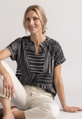 Street One, Dropped Shoulder Shirt mit Split Neck