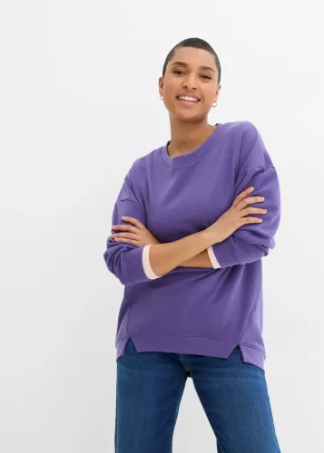 bonprix, bonprix Oversize-Sweatshirt aus Baumwoll-Mixlila 44Damen