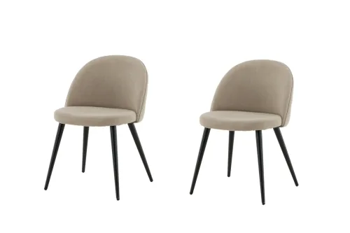 LIVIQUE, Stuhl Vendet Beige Stahl/Polyester B 50 cm - Material: Polyesterleinen/ Stahl - Stuhl